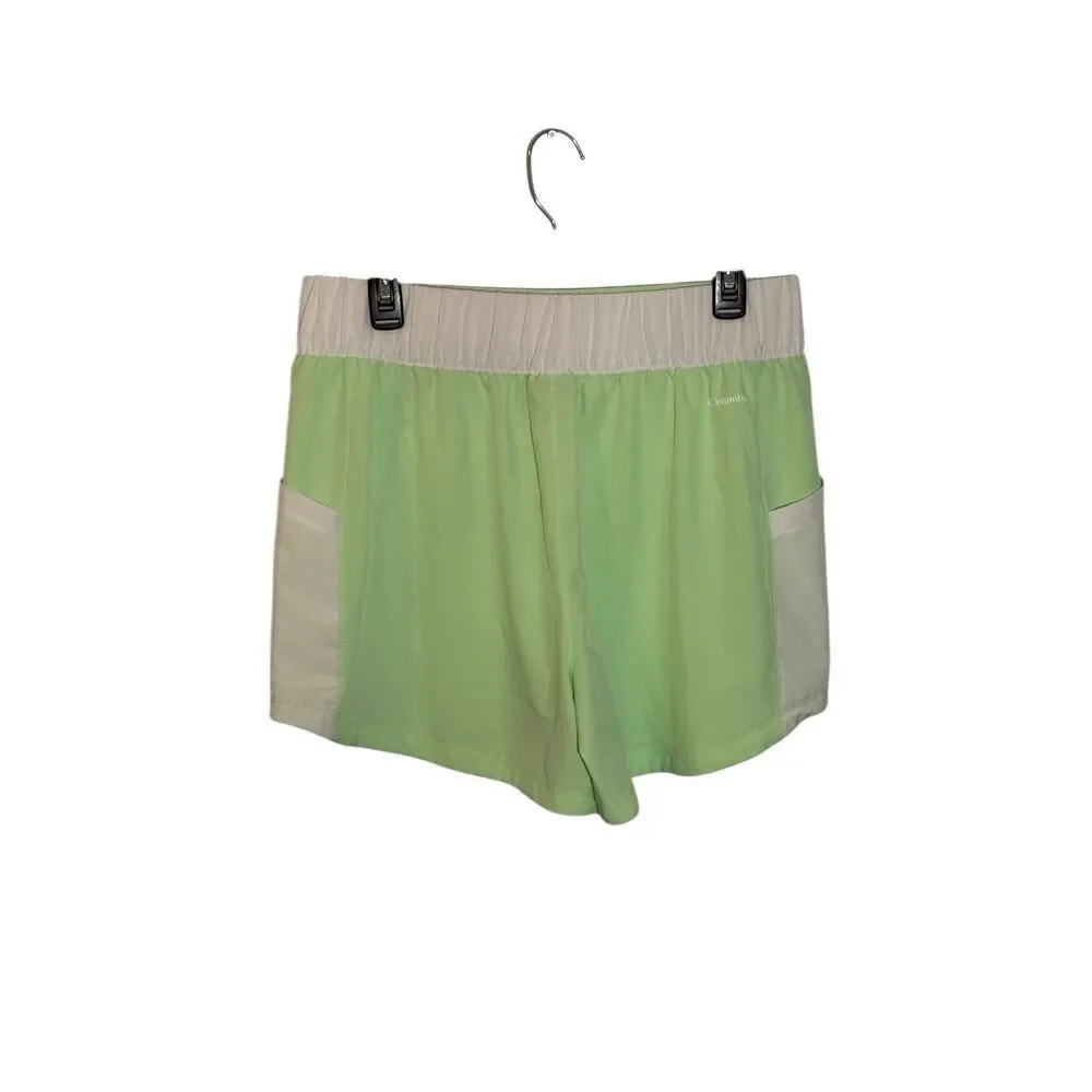 Columbia Hike Colorblock shorts with white side pockets - lime green - L